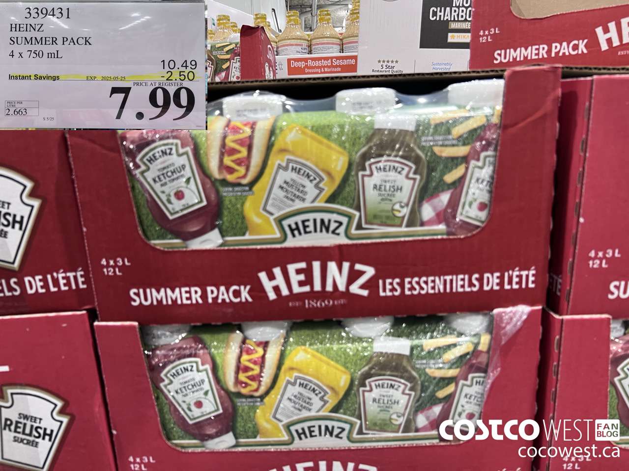 339431 HEINZ SUMMER PACK 4 X 750 ML ($2.50 INSTANT SAVINGS EXPIRES ON 2025-05-25) $7.99