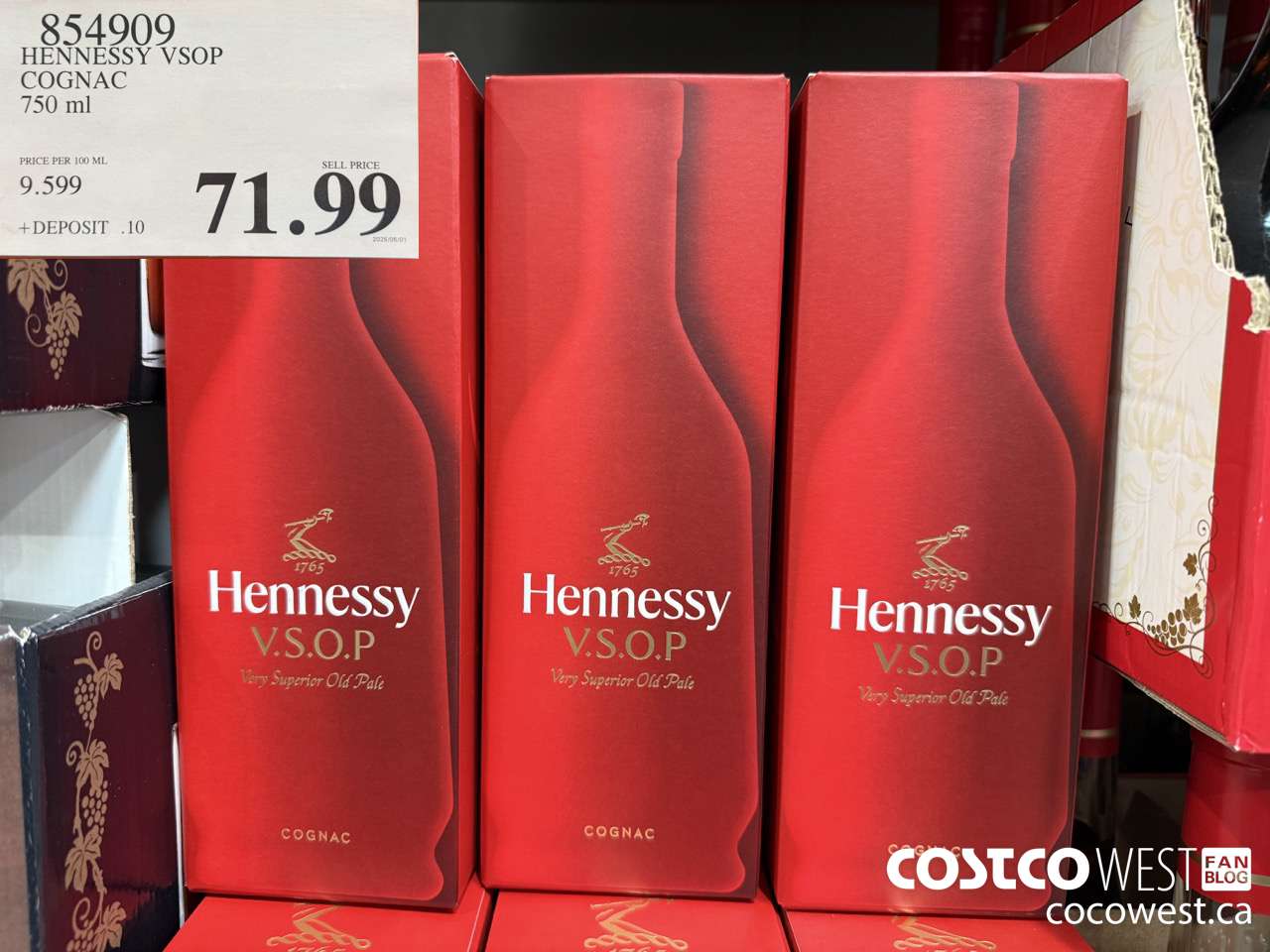 854909 HENNESSY VSOP COGNAC 750 ML $71.99
