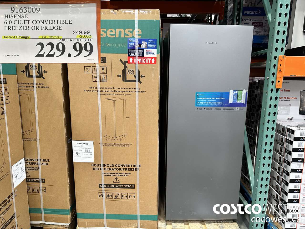 9163009 HISENSE 6.0 CUFT CONVERTIBLE FREEZER OR FRIDGE ($20.00 INSTANT SAVINGS EXPIRES ON 2025-05-08) $229.99