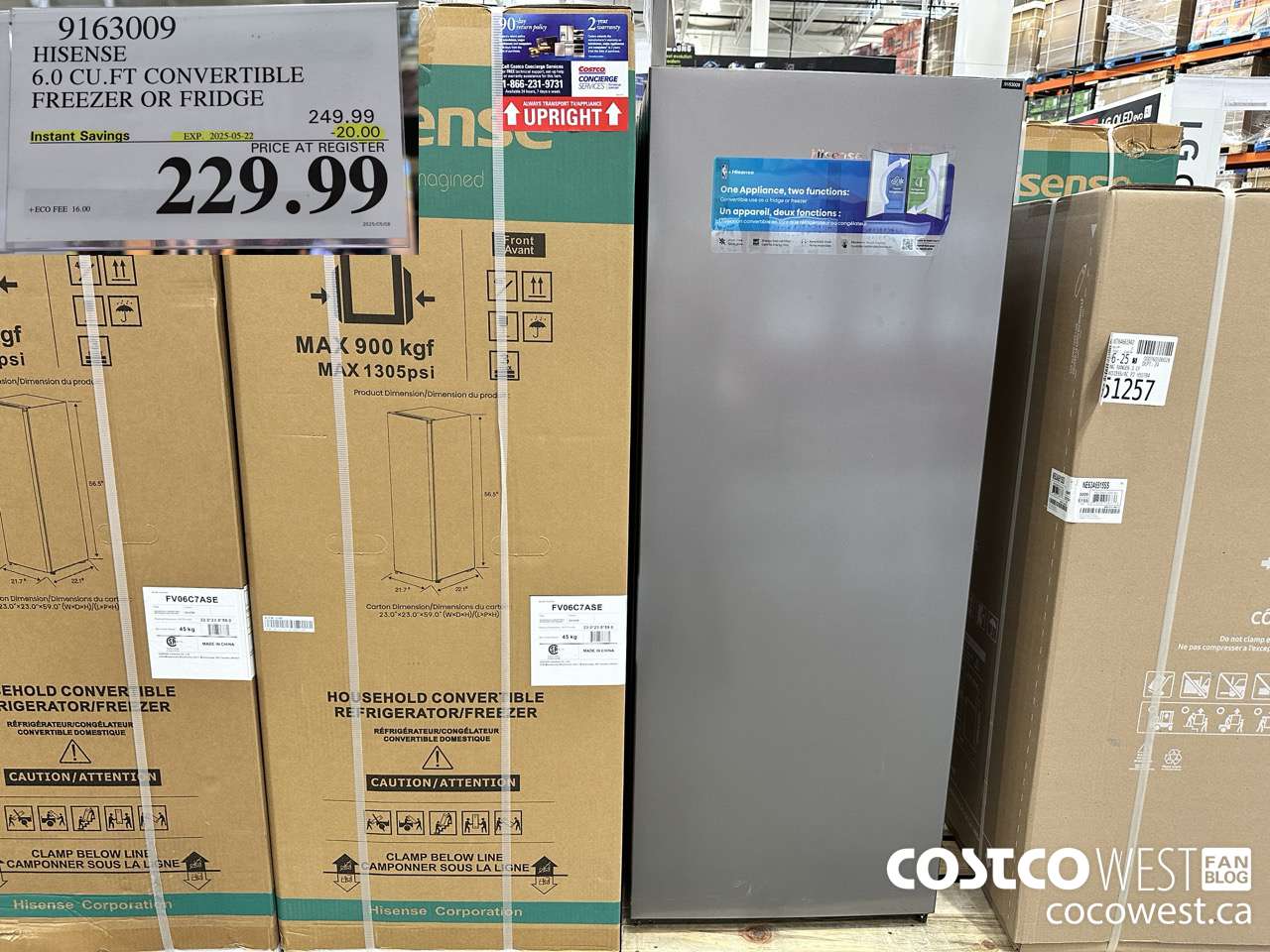 9163009 HISENSE 6.0 CUFT CONVERTIBLE FREEZER OR FRIDGE ($20.00 INSTANT SAVINGS EXPIRES ON 2025-05-22) $229.99