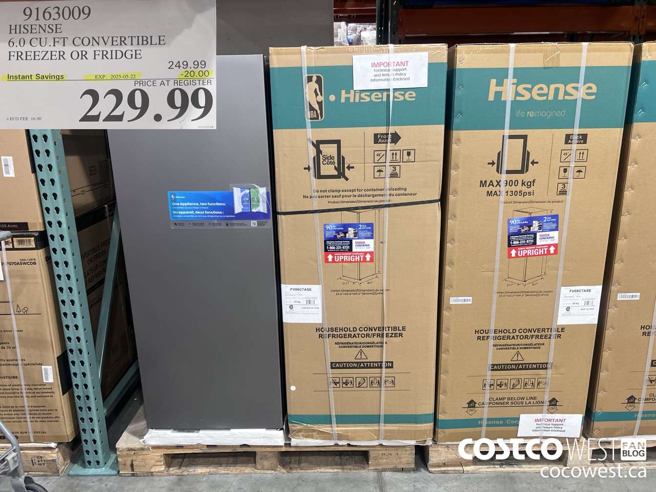 9163009 HISENSE 6.0 CUFT CONVERTIBLE FREEZER OR FRIDGE ($20.00 INSTANT SAVINGS EXPIRES ON 2025-05-22) $229.99