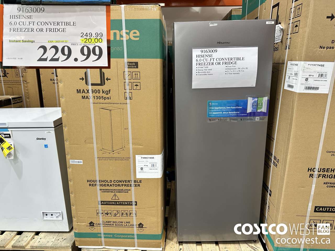 9163009 HISENSE 6.0 CUFT CONVERTIBLE FREEZER OR FRIDGE ($20.00 INSTANT SAVINGS EXPIRES ON 2025-05-22) $229.99