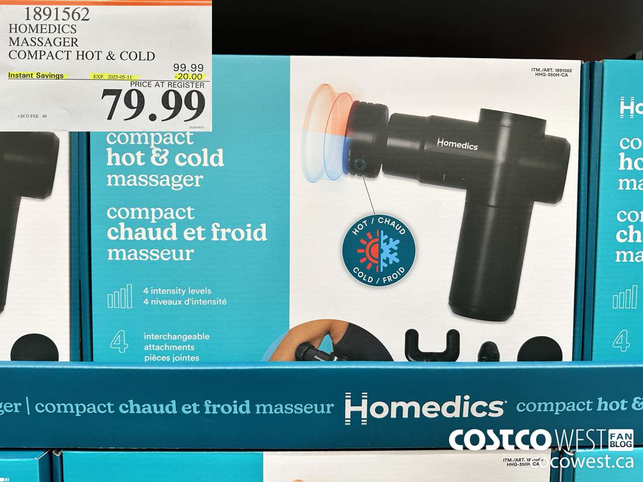 1891562 HOMEDICS MASSAGER COMPACT HOT & COLD ($20.00 INSTANT SAVINGS EXPIRES ON 2025-05-11) $79.99