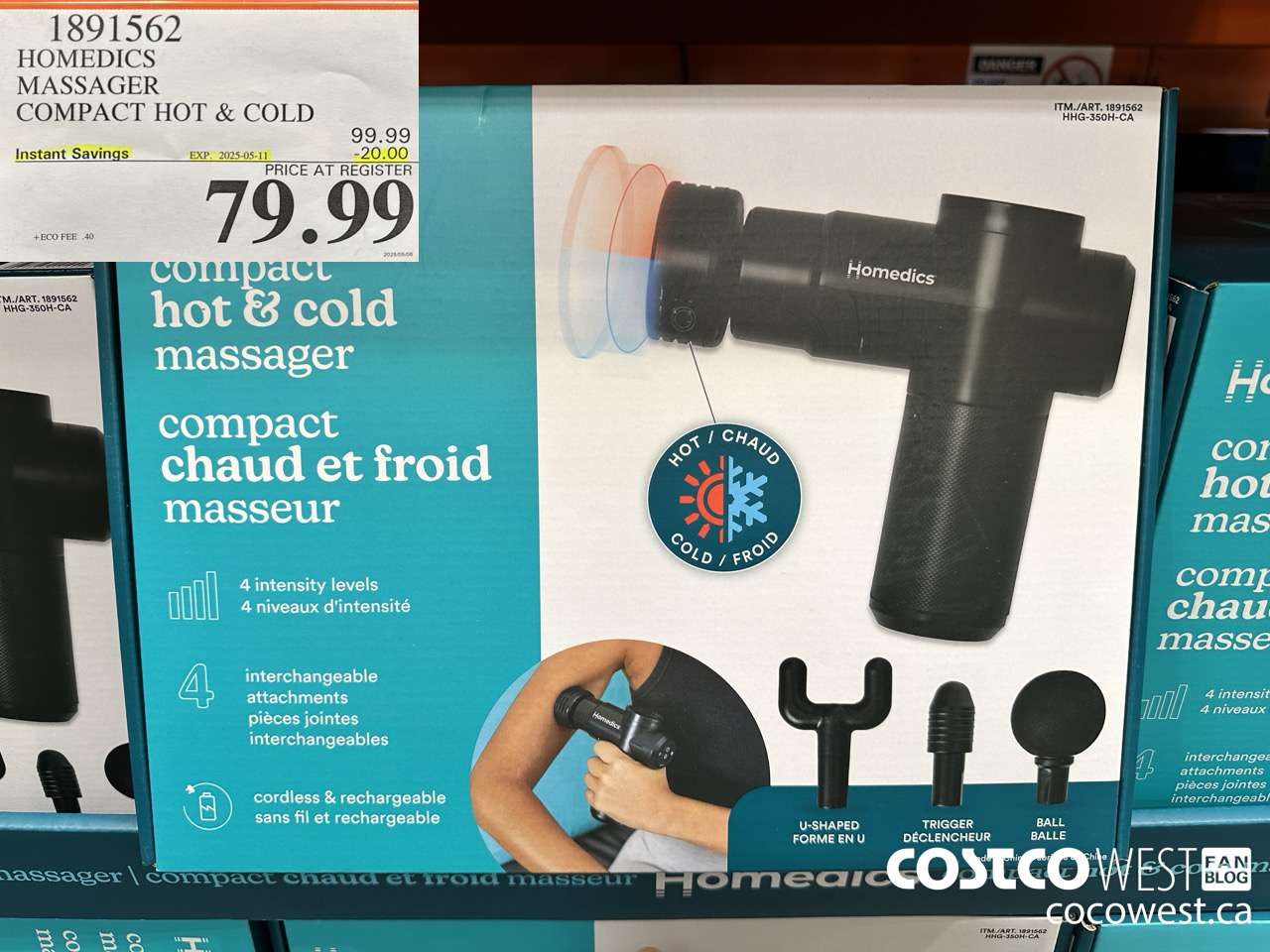 1891562 HOMEDICS MASSAGER COMPACT HOT & COLD ($20.00 INSTANT SAVINGS EXPIRES ON 2025-05-11) $79.99