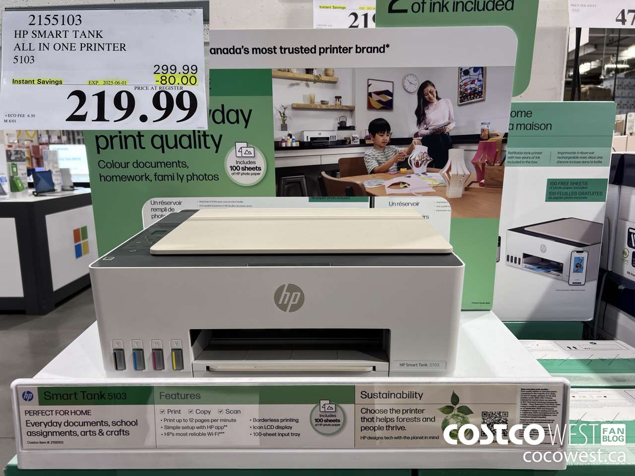 2155103 HP SMART TANK ALL IN ONE PRINTER 5103 ($80.00 INSTANT SAVINGS EXPIRES ON 2025-06-01) $219.99