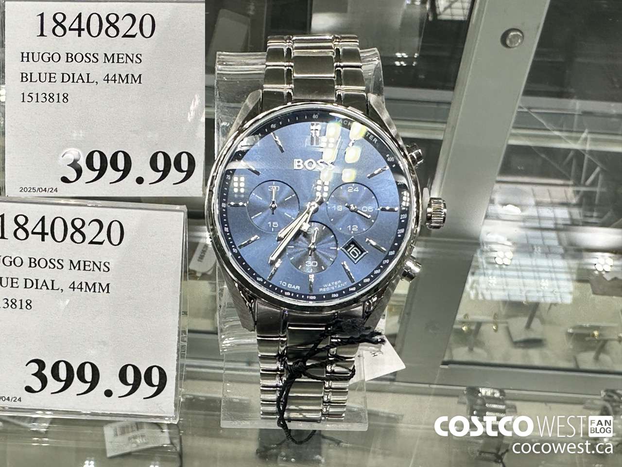 1840820 HUGO BOSS MENS BLUE DIAL 44MM 1513818 $399.99