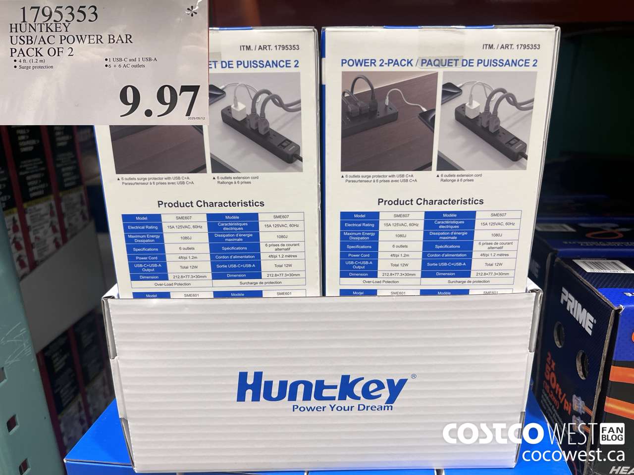 1795353 HUNTKEY USB/AC POWER BAR PACK OF 2 $9.97