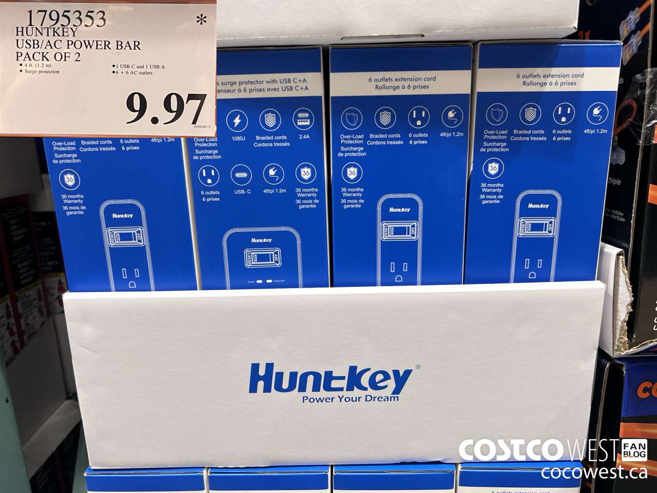 1795353 HUNTKEY USB/AC POWER BAR PACK OF 2 $9.97