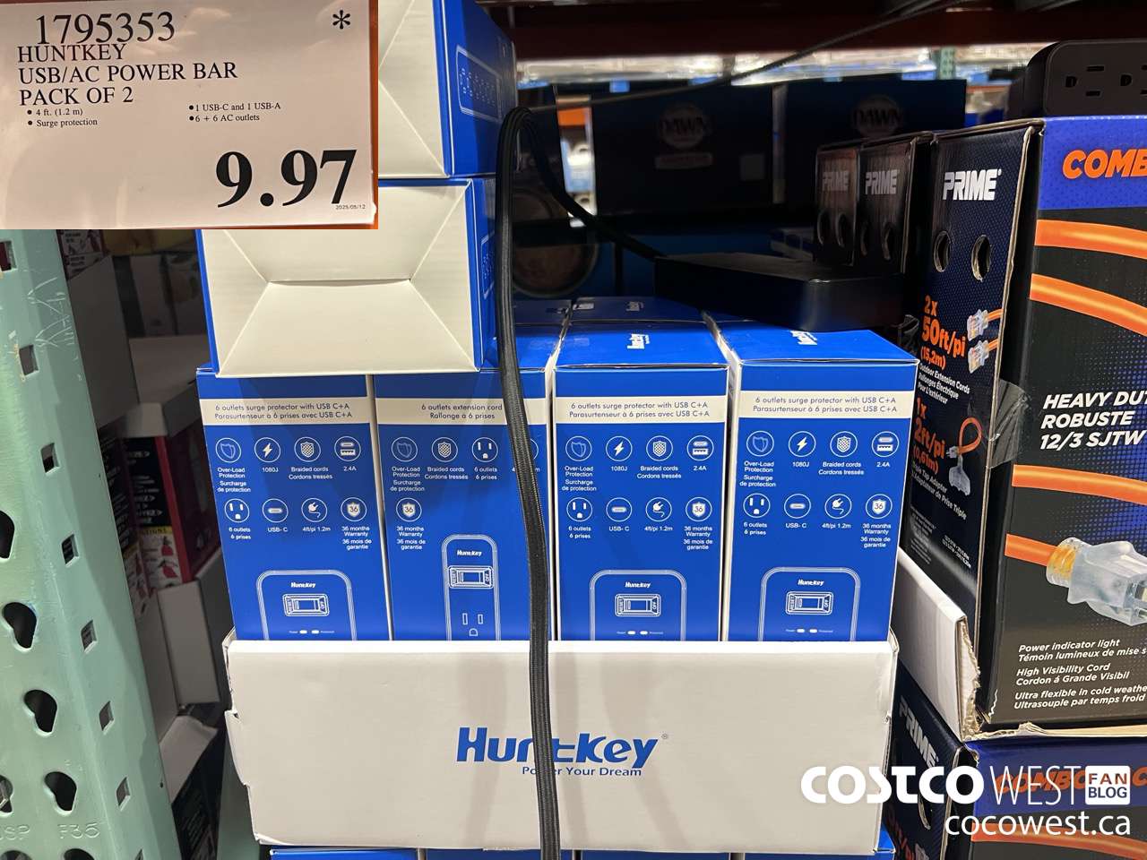 1795353 HUNTKEY USB/AC POWER BAR PACK OF 2 $9.97