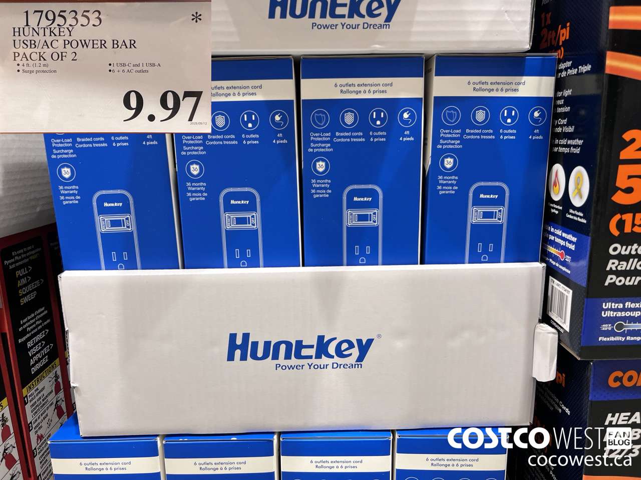 1795353 HUNTKEY USB/AC POWER BAR PACK OF 2 $9.97