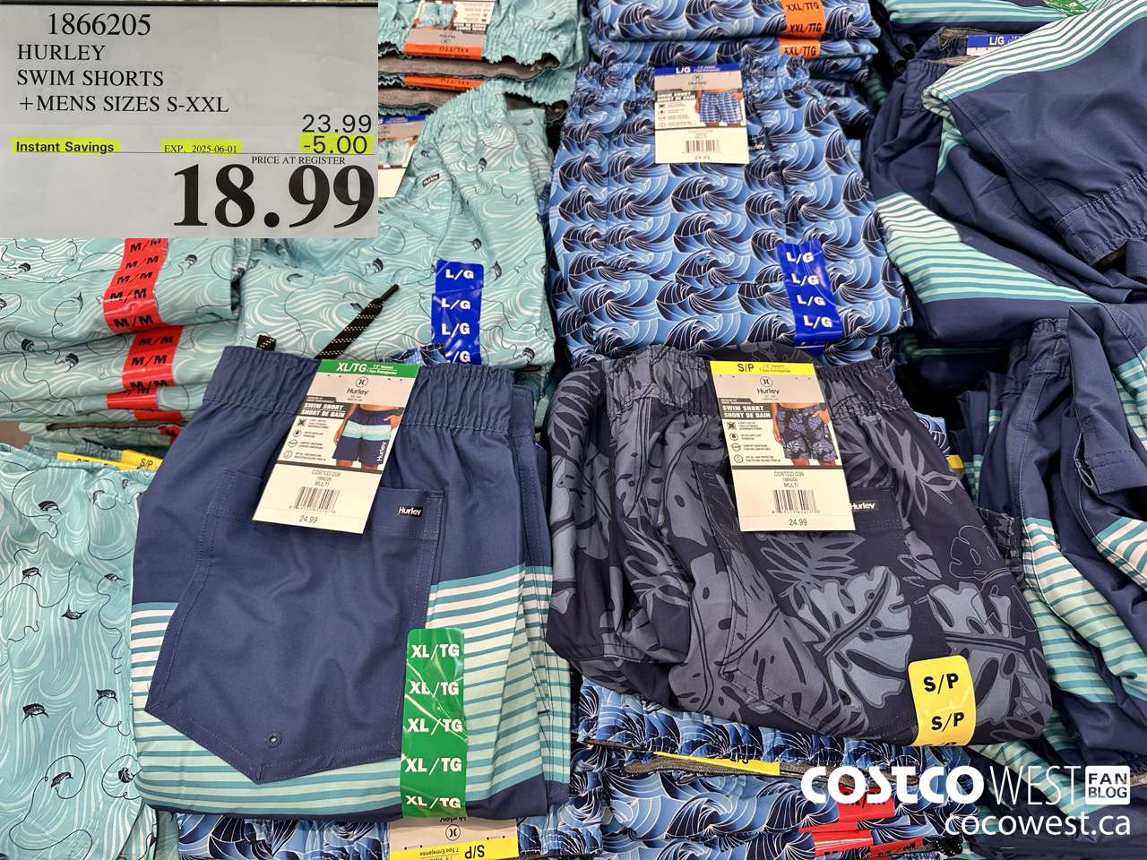 1866205 HURLEY SWIM SHORTS MENS SIZES S-XXL ($5.00 INSTANT SAVINGS EXPIRES ON 2025-06-01) $18.99