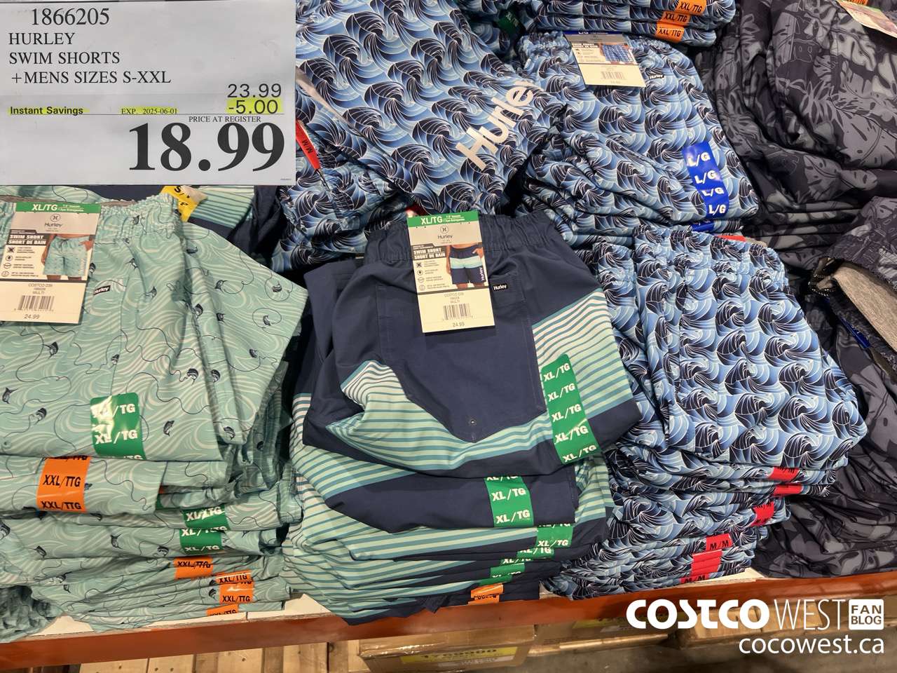 1866205 HURLEY SWIM SHORTS MENS SIZES S-XXL ($5.00 INSTANT SAVINGS EXPIRES ON 2025-06-01) $18.99