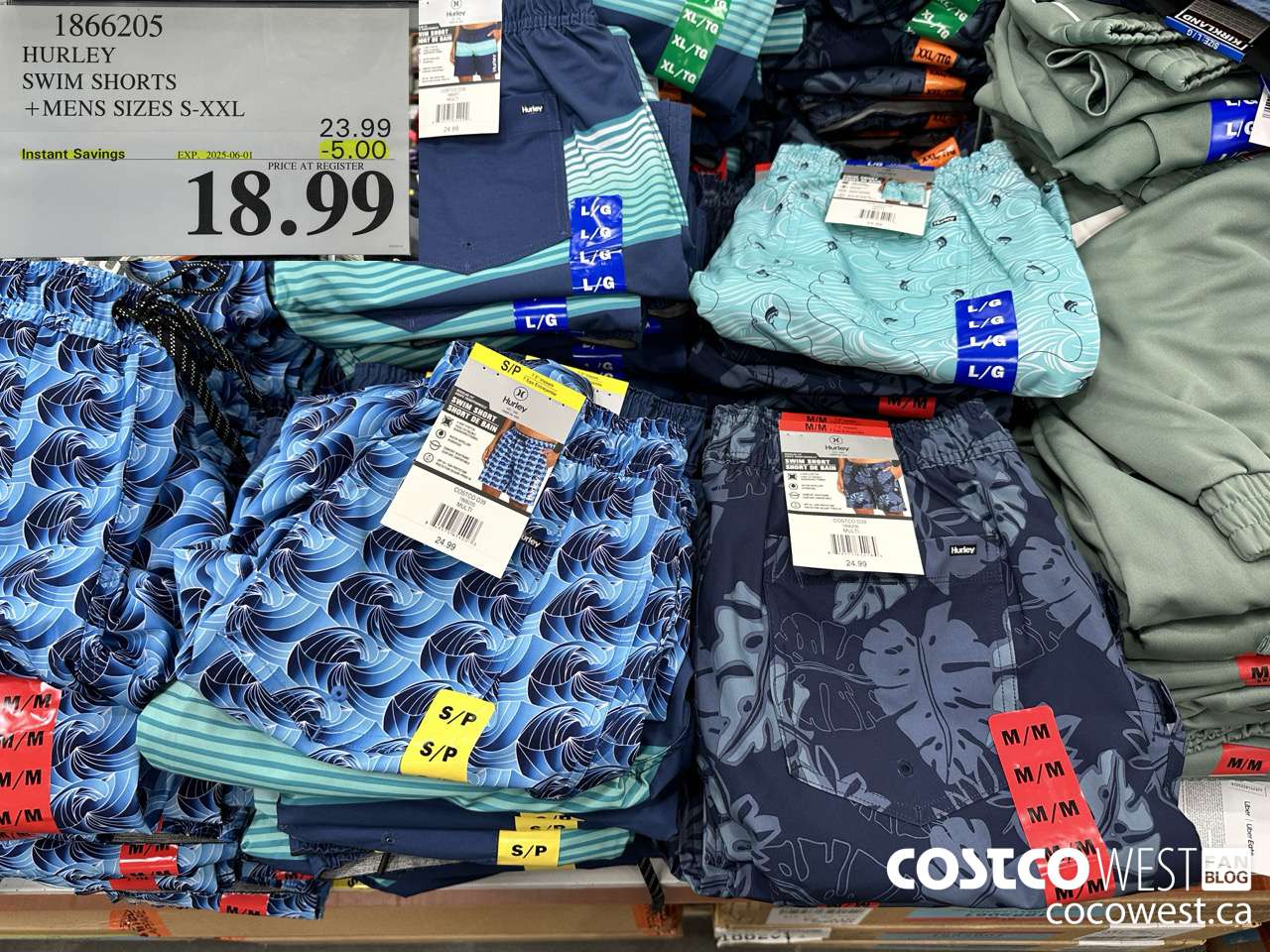 1866205 HURLEY SWIM SHORTS MENS SIZES S-XXL ($5.00 INSTANT SAVINGS EXPIRES ON 2025-06-01) $18.99