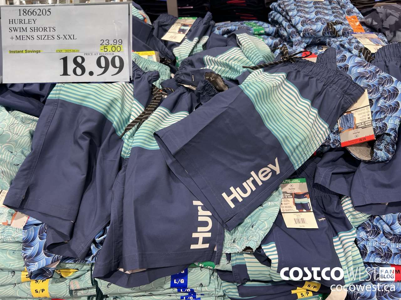 1866205 HURLEY SWIM SHORTS MENS SIZES S-XXL ($5.00 INSTANT SAVINGS EXPIRES ON 2025-06-01) $18.99