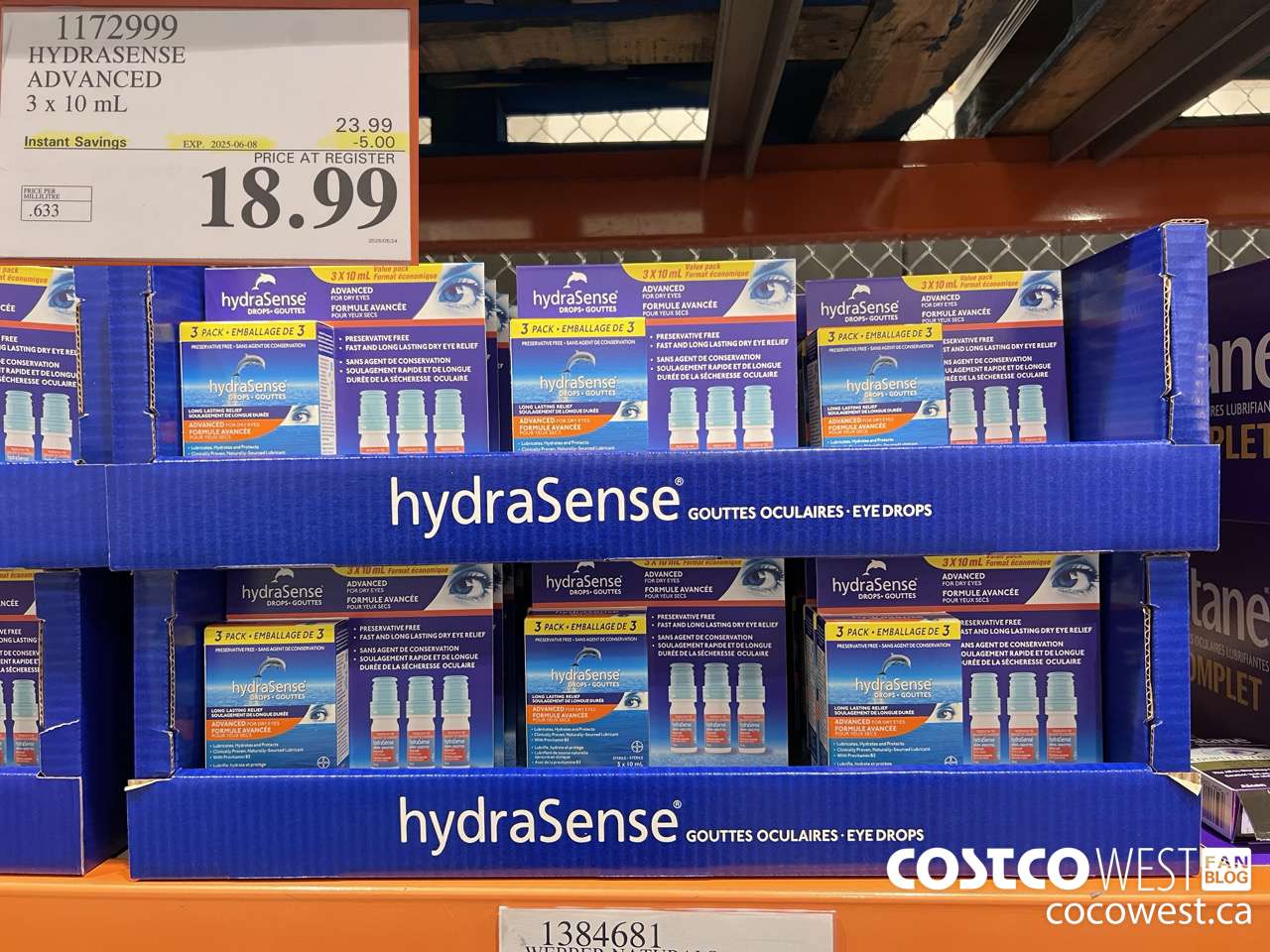 1172999 HYDRASENSE ADVANCED 3 x 10ML ($5.00 INSTANT SAVINGS EXPIRES ON 2025-06-08) $18.99