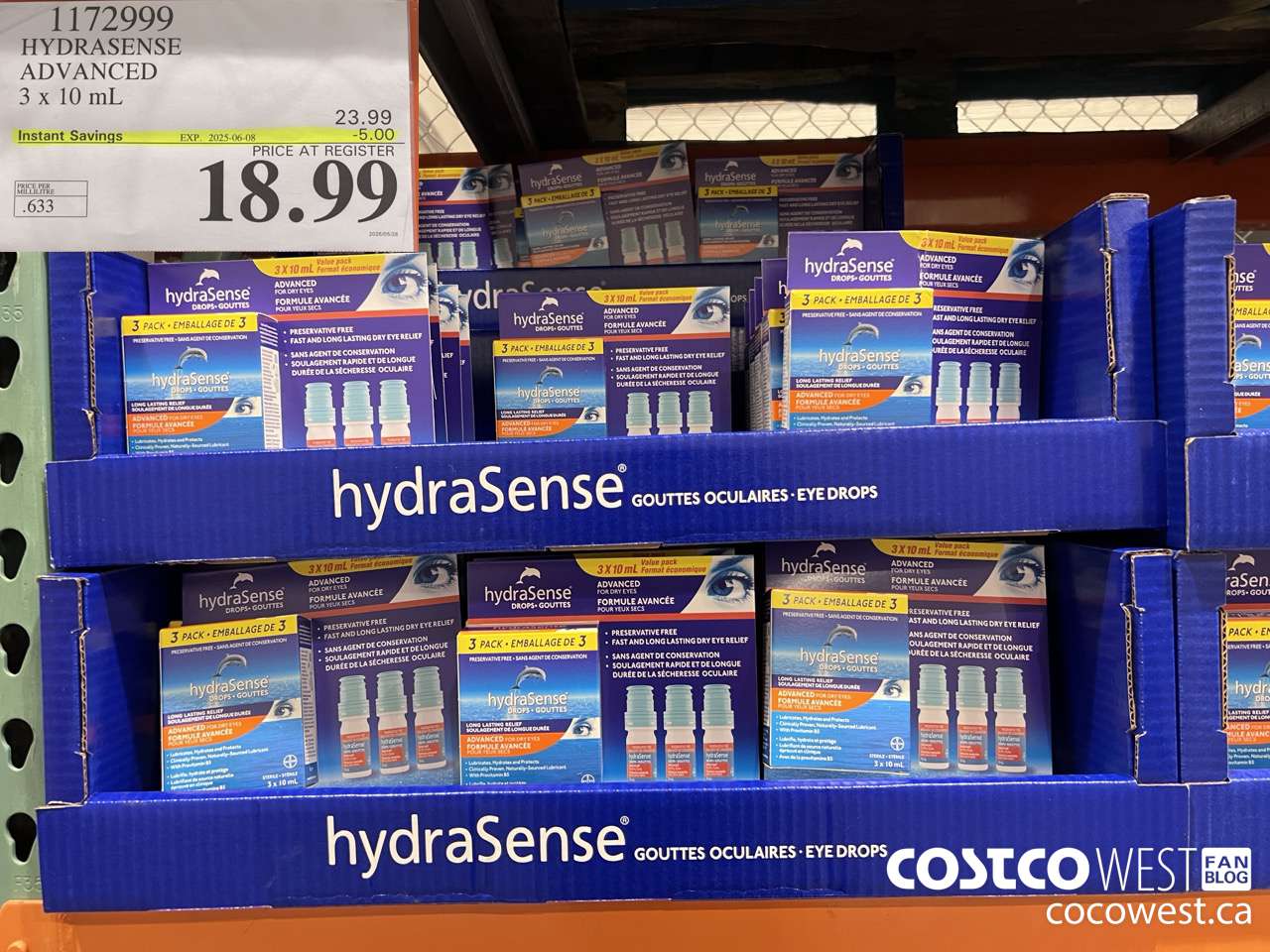 1172999 HYDRASENSE ADVANCED 3 x 10ML ($5.00 INSTANT SAVINGS EXPIRES ON 2025-06-08) $18.99