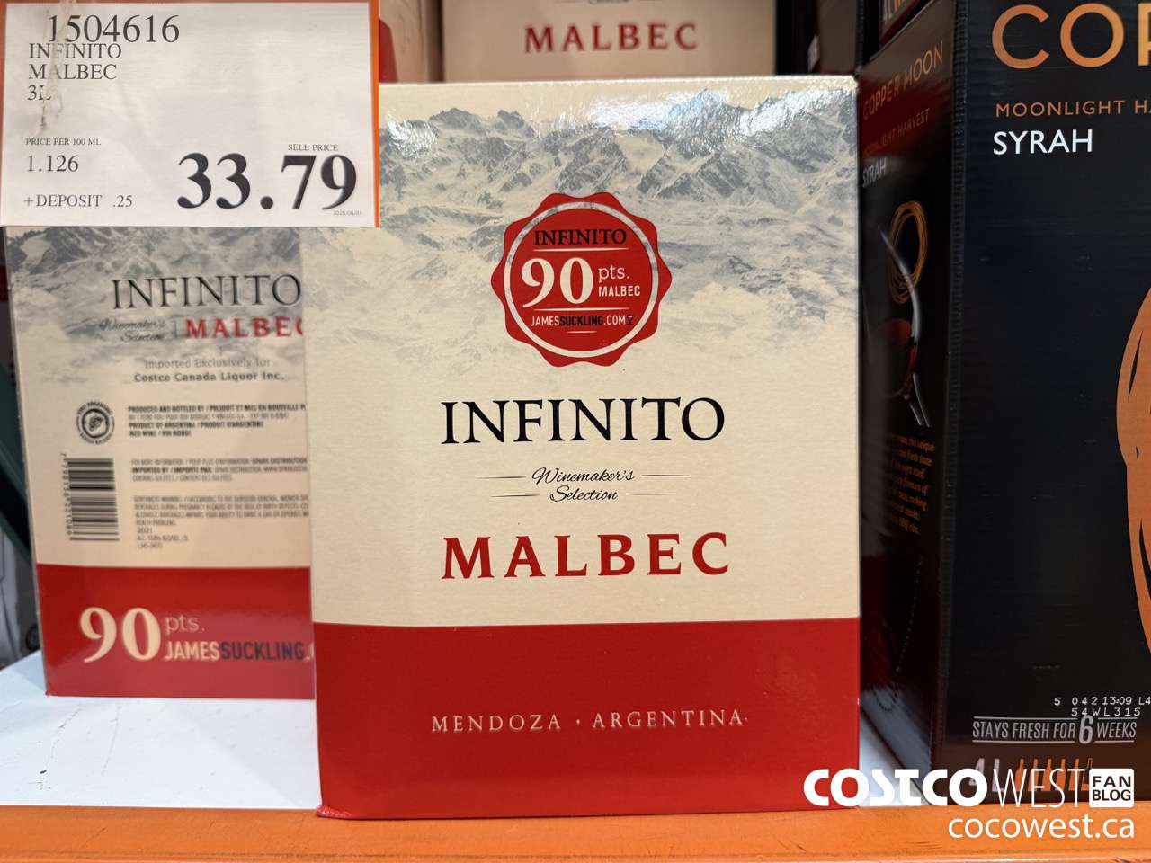 1504616 INFINITO MALBEC 3L $33.79