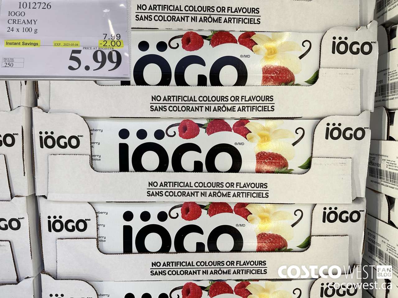 1012726 IOGO CREAMY 24 X 100G ($2.00 INSTANT SAVINGS EXPIRES ON 2025-05-04) $5.99