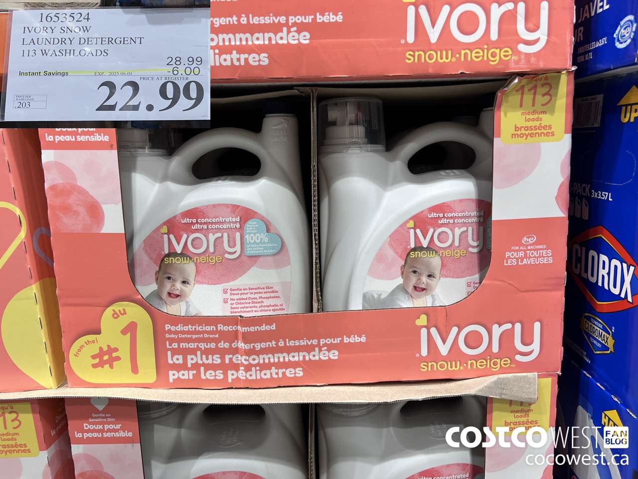 1653524 IVORY SNOW LAUNDRY DETERGENT 113 WASHLOADS ($6.00 INSTANT SAVINGS EXPIRES ON 2025-06-01) $22.99