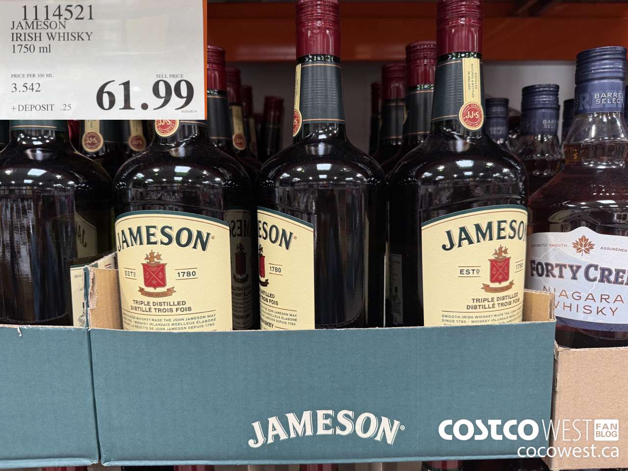 1114521 JAMESON IRISH WHISKY 1750 ML $61.99