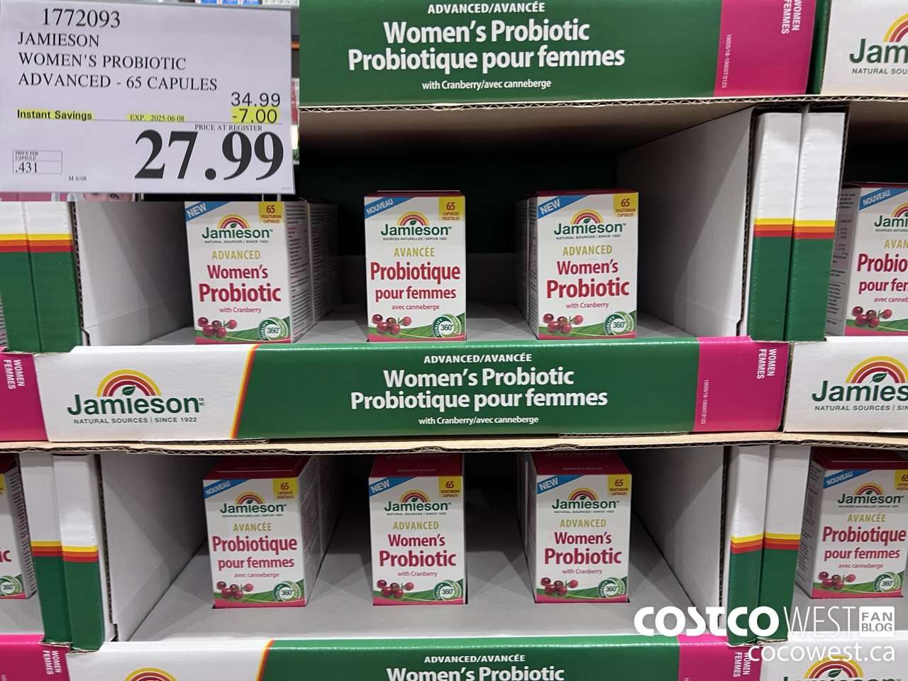 1772093 JAMIESON WOMEN'S PROBIOTIC ADVANCED - 65 CAPS ($7.00 INSTANT SAVINGS EXPIRES ON 2025-06-08) $27.99