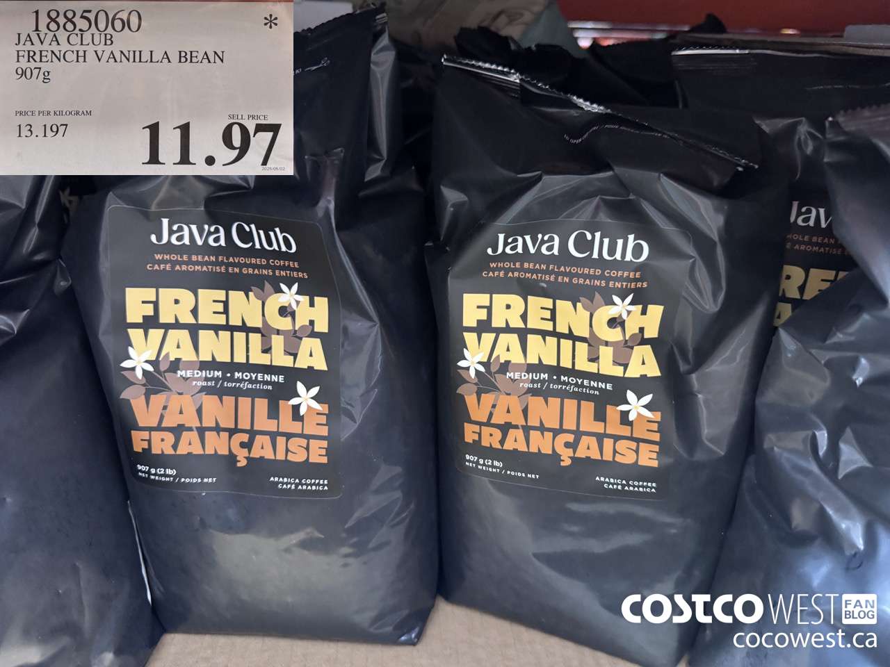 1885060 JAVA CLUB FRENCH VANILLA BEAN 907G $11.97