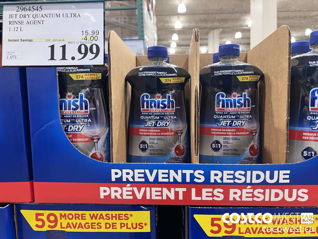 2964545 JET DRY QUANTUM ULTRA RINSE AGENT 1.12L ($4.00 INSTANT SAVINGS EXPIRES ON 2025-06-08) $11.99