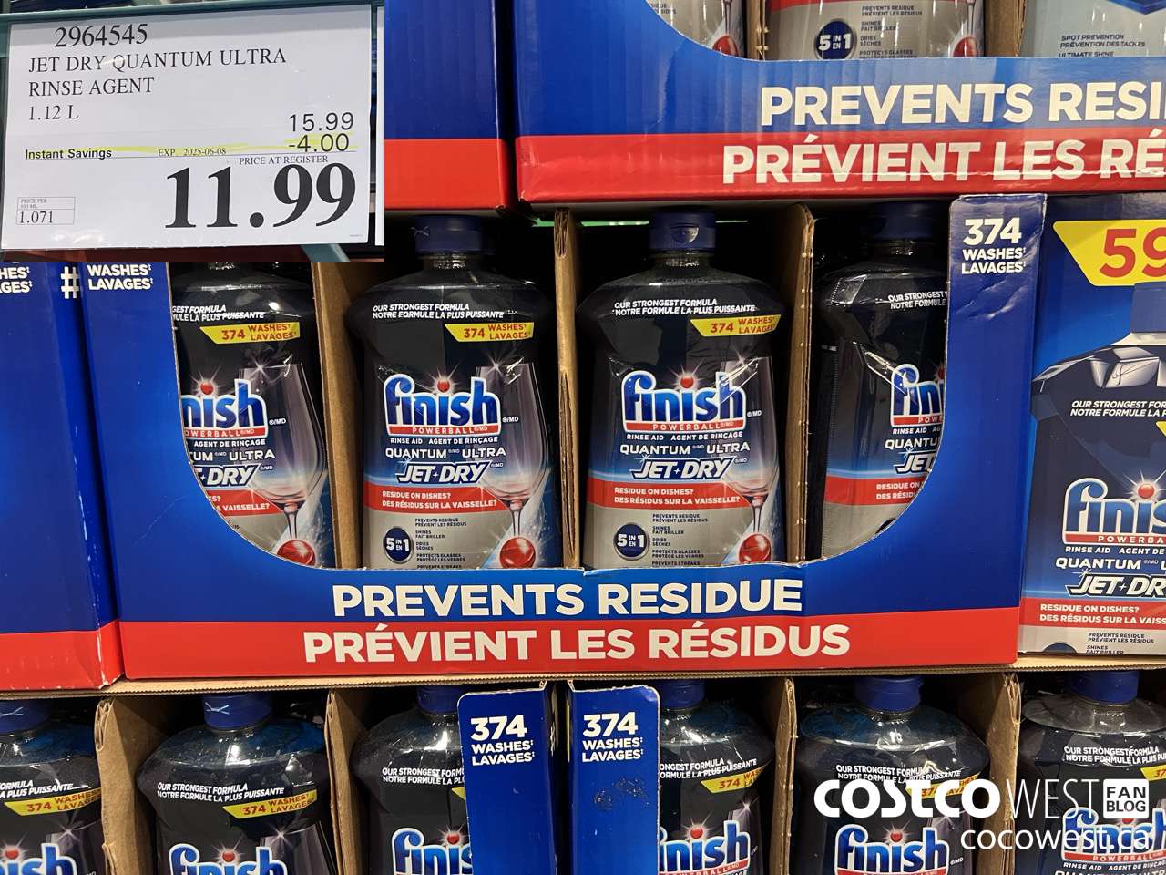 2964545 JET DRY QUANTUM ULTRA RINSE AGENT 1.12L ($4.00 INSTANT SAVINGS EXPIRES ON 2025-06-08) $11.99