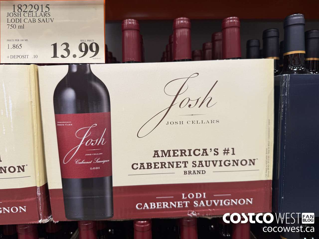 1822915 JOSH CELLARS LODI CAB SAUV 750ML $13.99