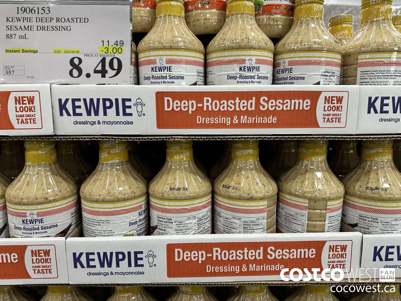 1906153 KEWPIE DEEP ROASTED SESAME DRESSING 887 mL ($3.00 INSTANT SAVINGS EXPIRES ON 2025-06-08) $8.49