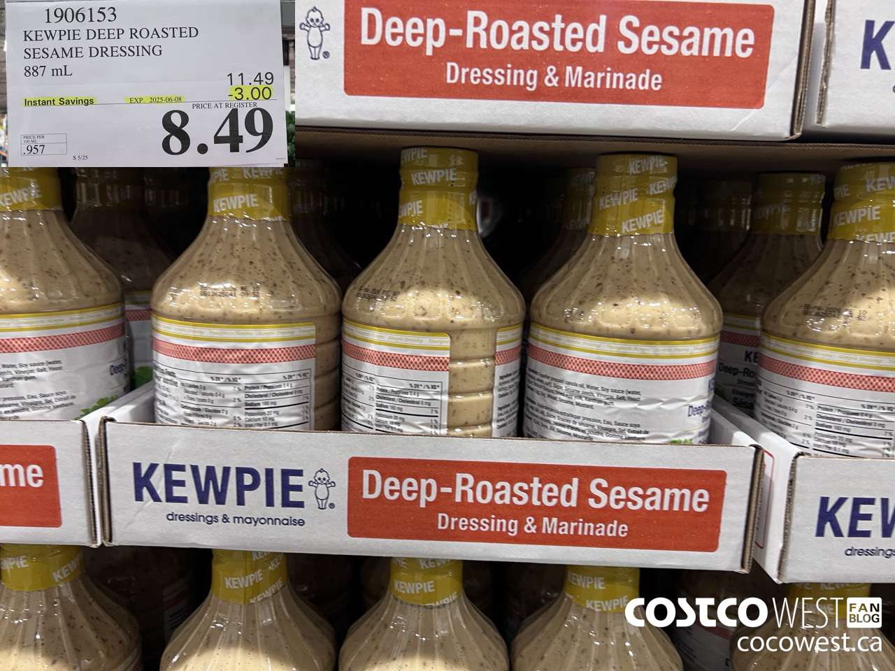 1906153 KEWPIE DEEP ROASTED SESAME DRESSING 887 mL ($3.00 INSTANT SAVINGS EXPIRES ON 2025-06-08) $8.49