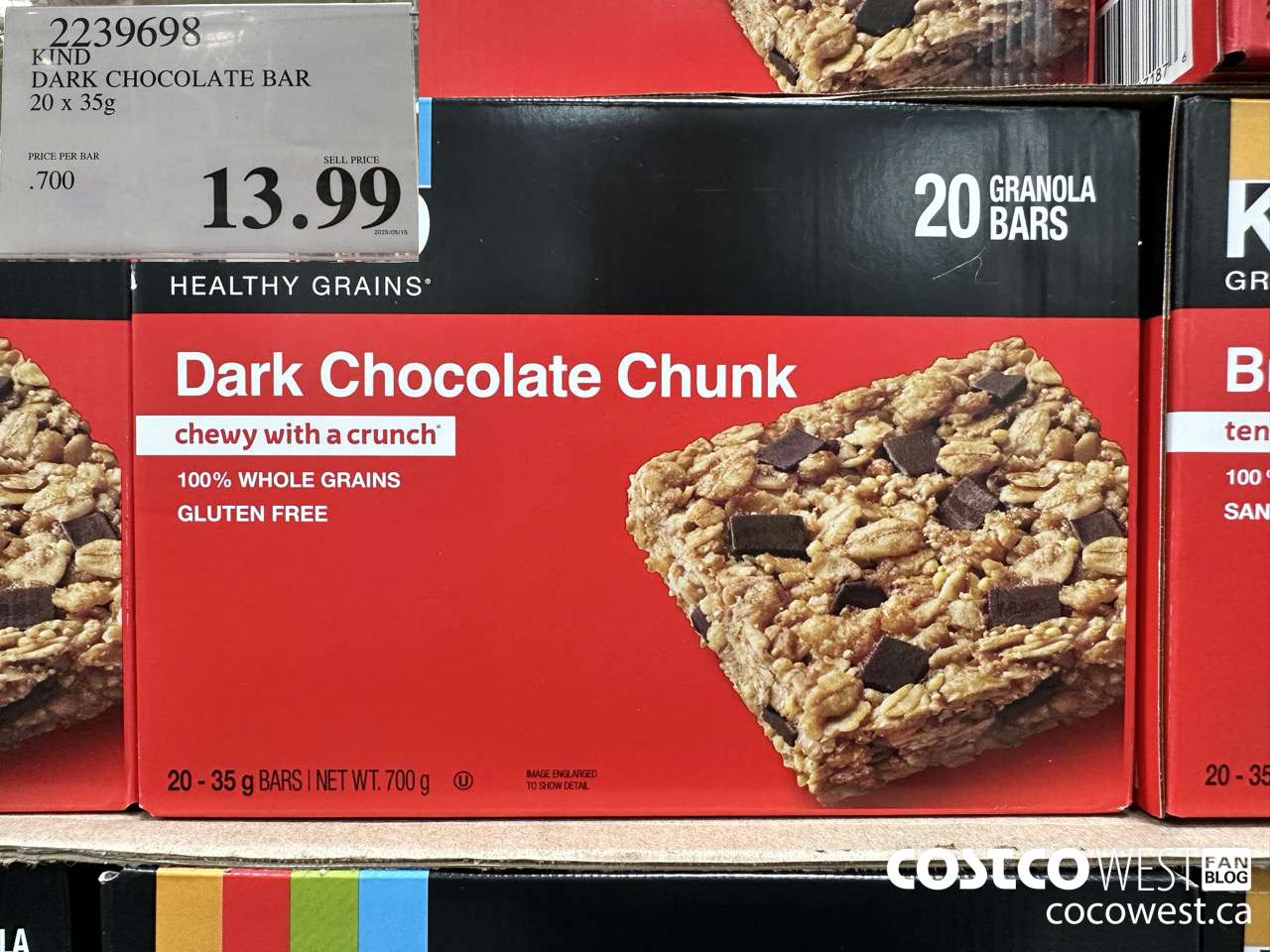2239698 KIND DARK CHOCOLATE BAR 20 X 35G $13.99