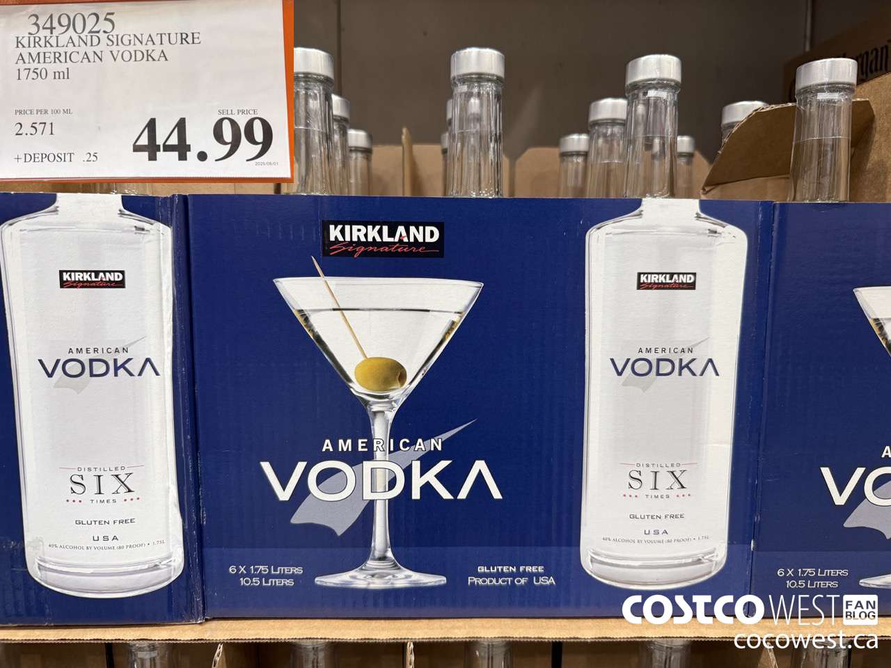 349025 KIRKLAND SIGNATURE AMERICAN VODKA 1750 ML $44.99