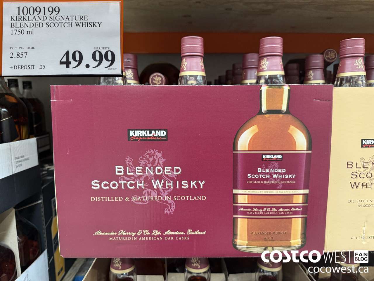 1009199 KIRKLAND SIGNATURE BLENDED SCOTCH WHISKY 1750 ML $49.99