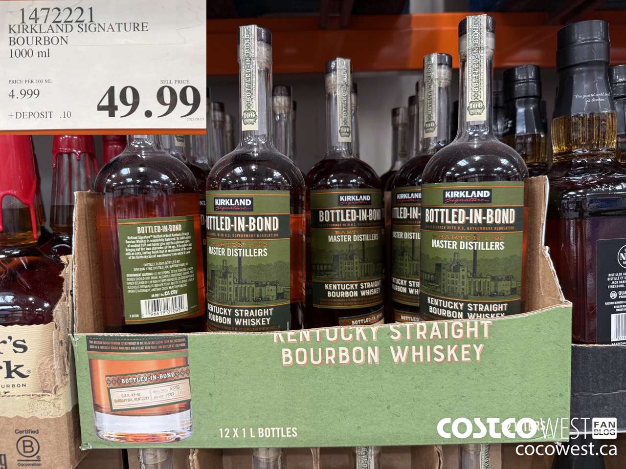 1472221 KIRKLAND SIGNATURE BOURBON 1000ML $49.99