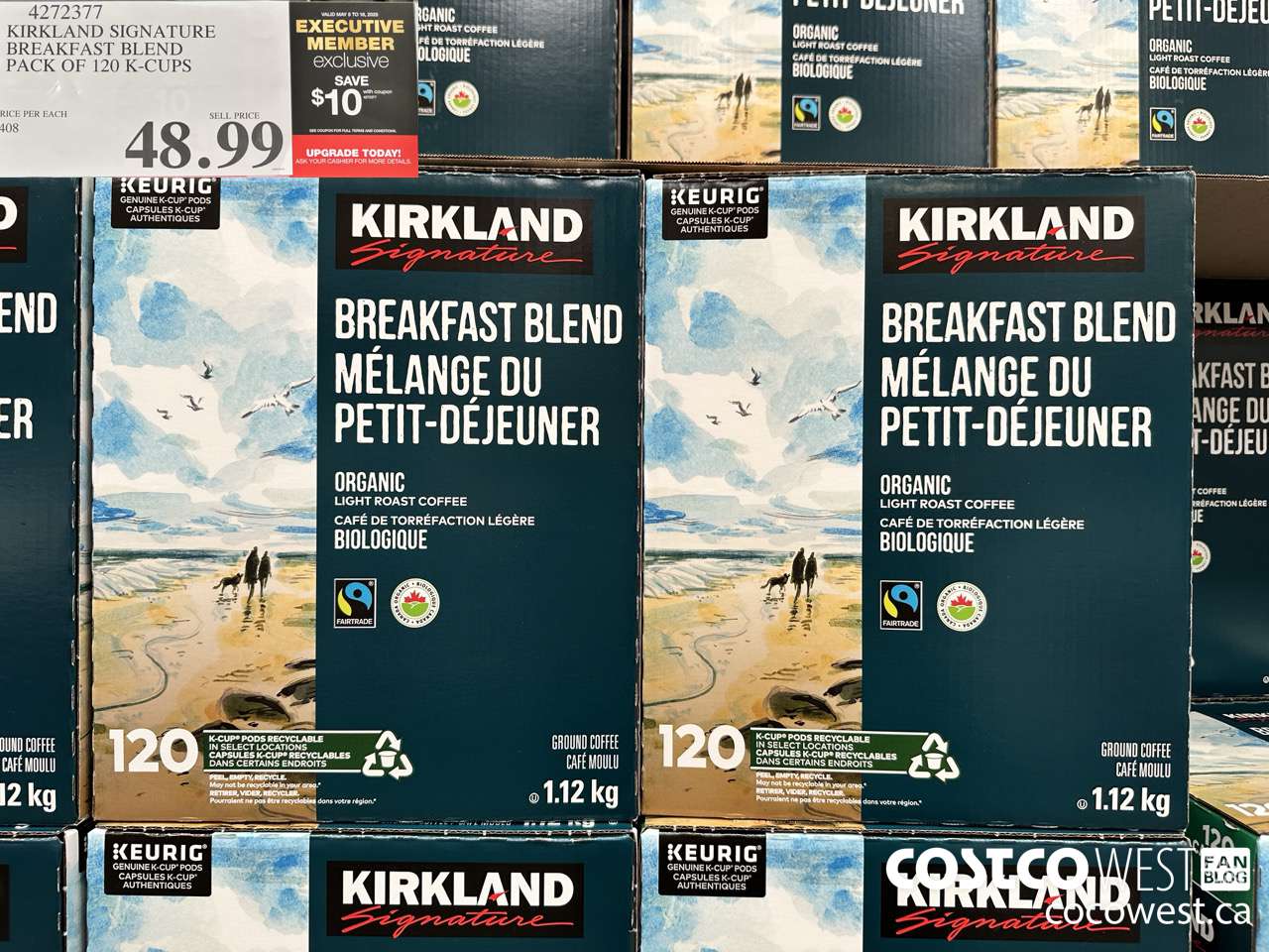 4272377 KIRKLAND SIGNATURE BREAKFAST BLEND PACK OF 120 K-CUPS ($10.00 INSTANT SAVINGS EXPIRES ON 2025-05-18) $48.99