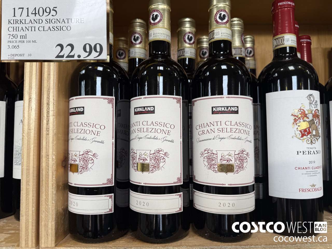 1714095 KIRKLAND SIGNATURE CHIANTI CLASSICO 750ML $22.99