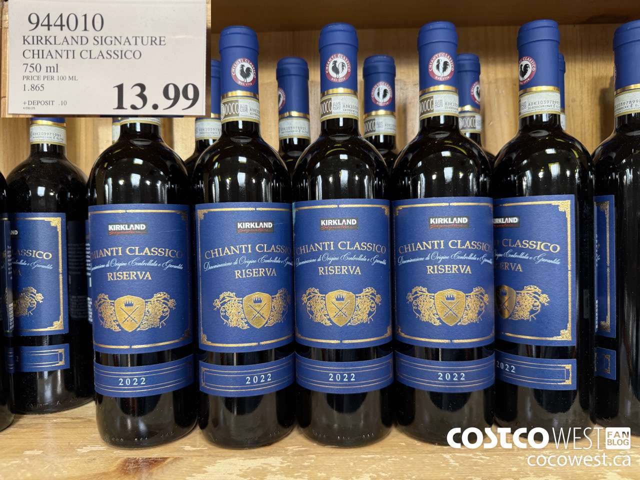 944010 KIRKLAND SIGNATURE CHIANTI CLASSICO 750ML $13.99