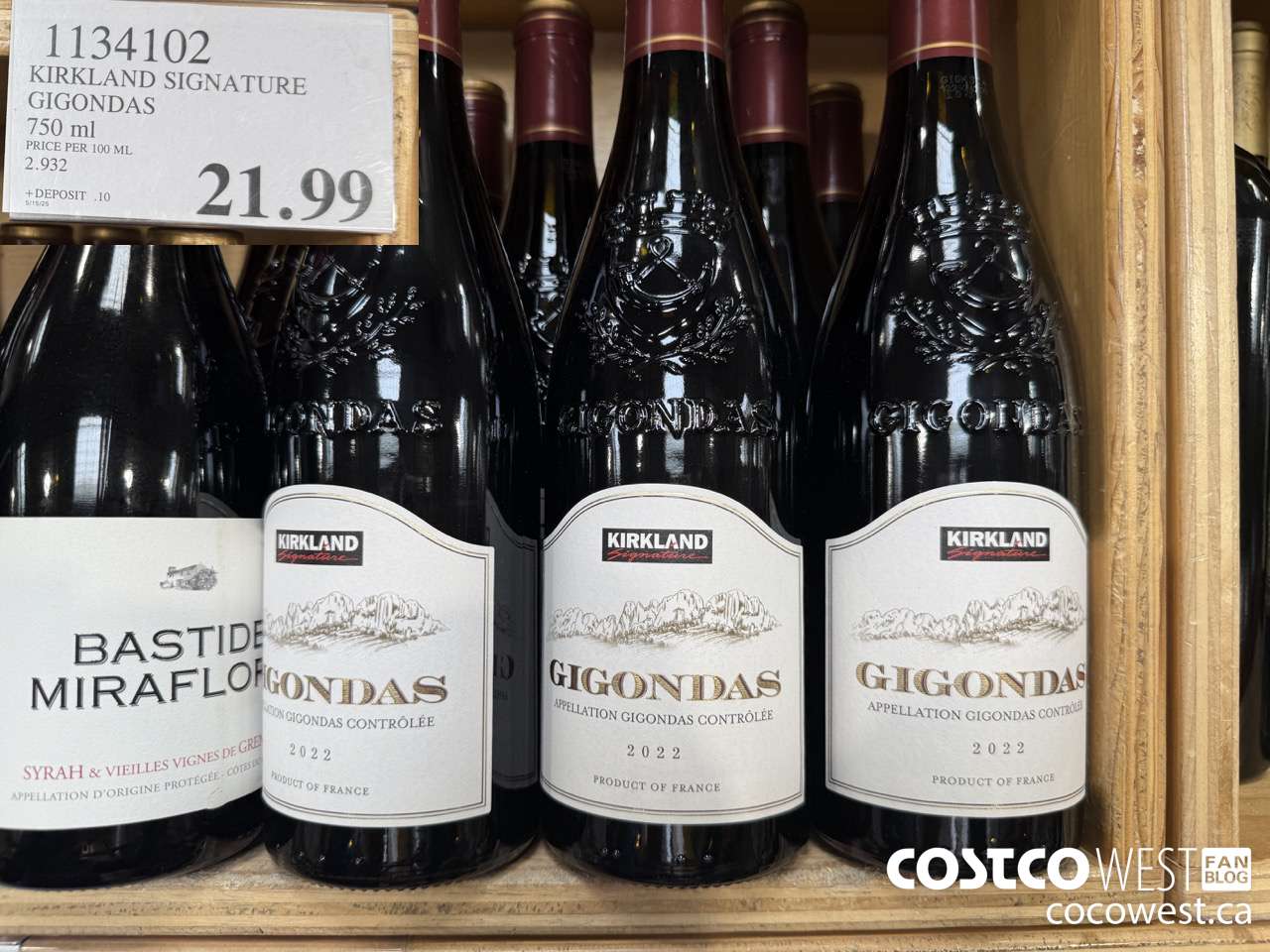 1134102 KIRKLAND SIGNATURE GIGONDAS 750 ML $21.99