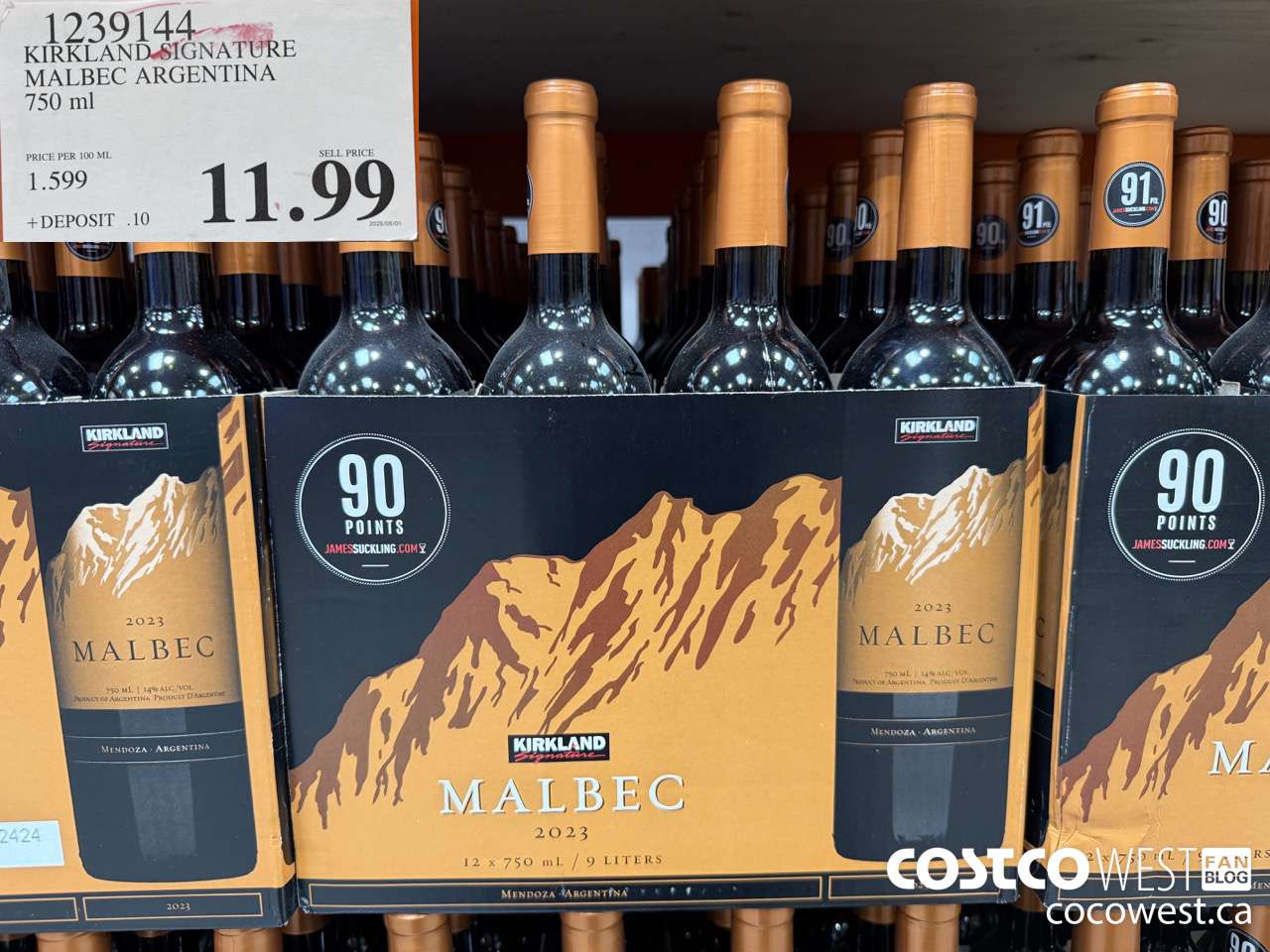 1239144 KIRKLAND SIGNATURE MALBEC ARGENTINA 750 ML $11.99