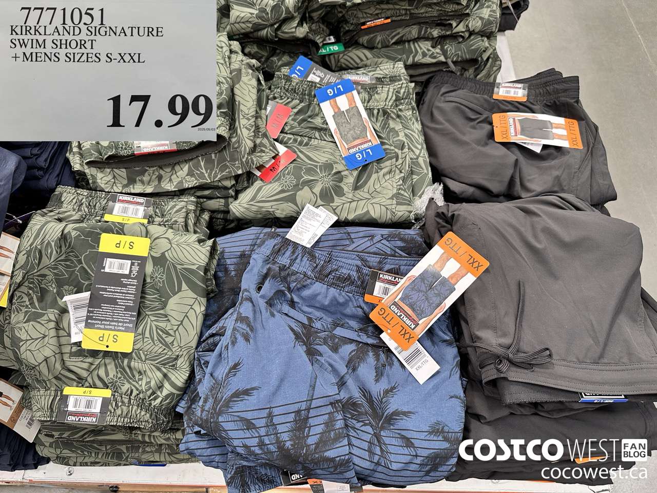 7771051 KIRKLAND SIGNATURE MENS SWIM SHORT MENS SIZES S-XXL $17.99