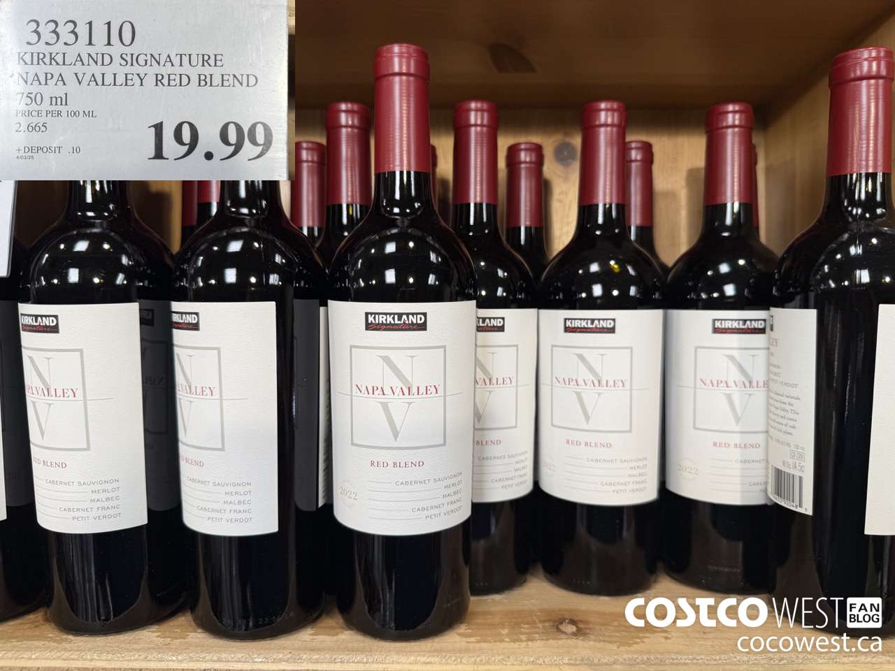 333110 KIRKLAND SIGNATURE NAPA VALLEY RED BLEND 750ML $19.99