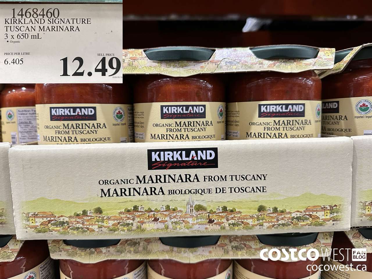 1468460 KIRKLAND SIGNATURE ORGANIC TUSCAN MARINARA 3/24 OZ $12.49