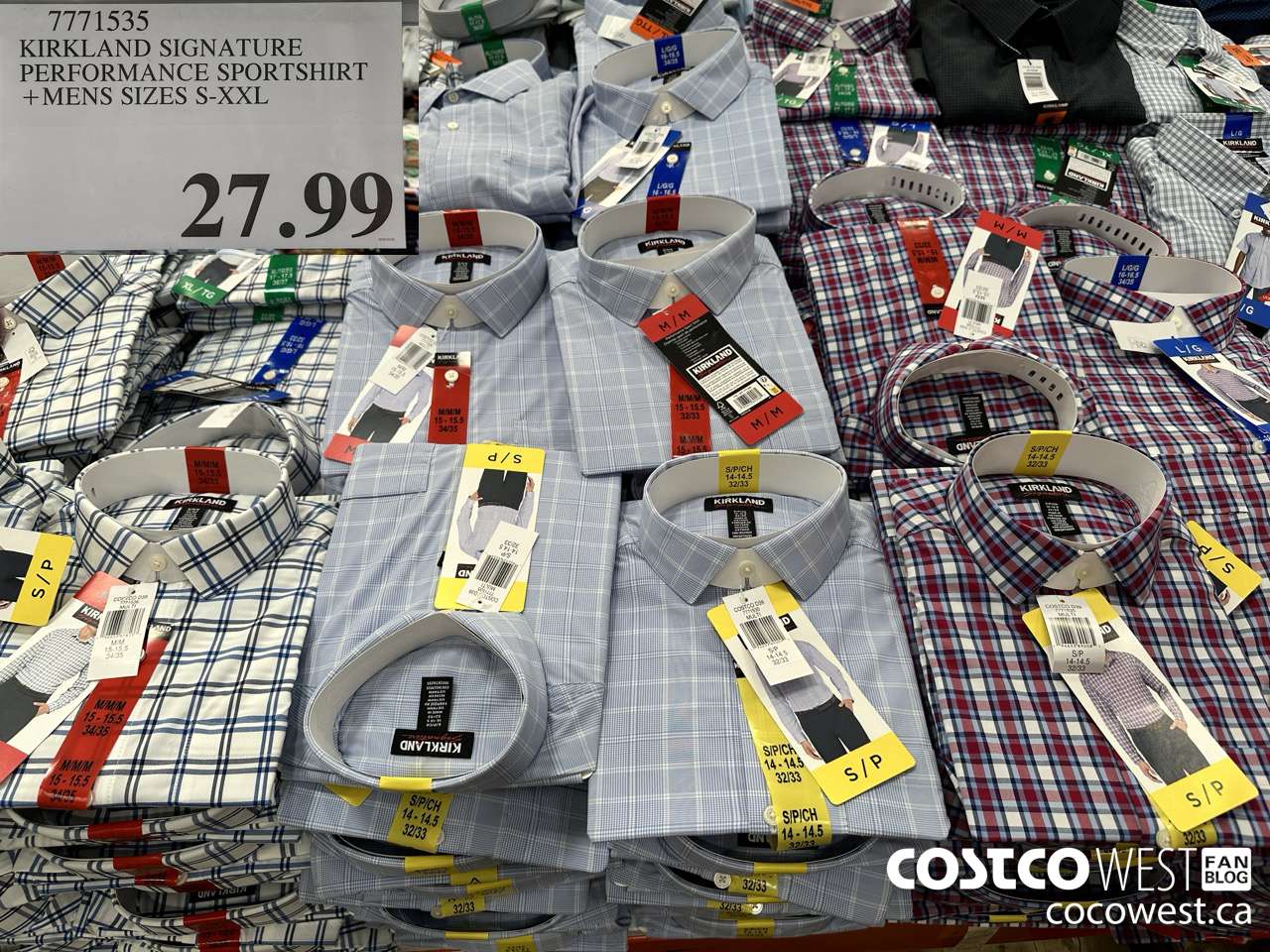 7771535 KIRKLAND SIGNATURE PERFORMANCE SPORTSHIRT MENS SIZES S-XXL $27.99