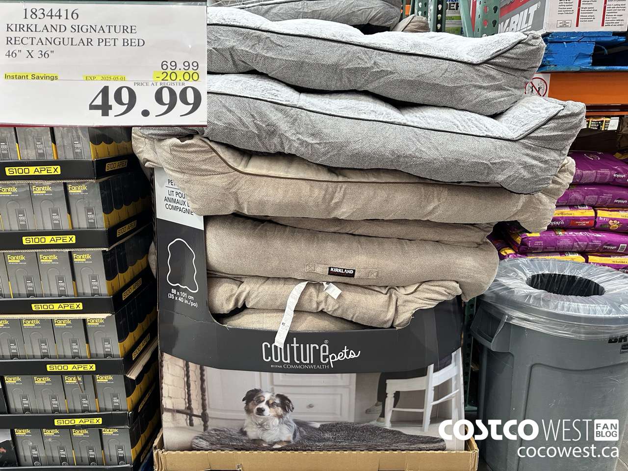 1834416 KIRKLAND SIGNATURE RECTANGULAR PET BED 46