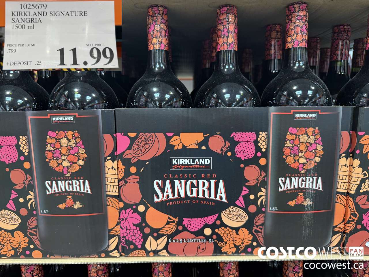 1025679 KIRKLAND SIGNATURE SANGRIA 1500ML $11.99