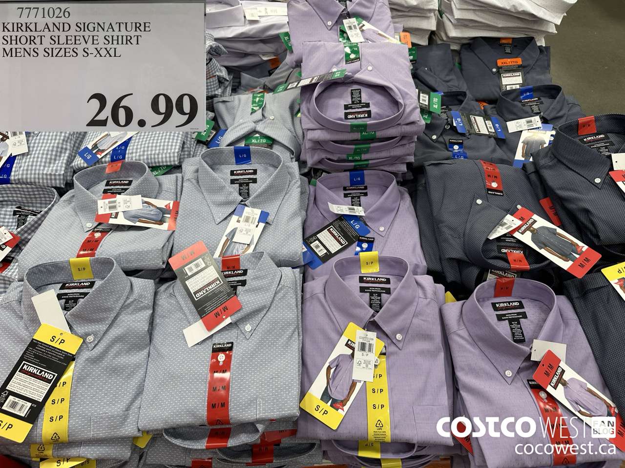 7771026 KIRKLAND SIGNATURE SHORT SLEEVE SHIRT MENS SIZES S-XXL $26.99