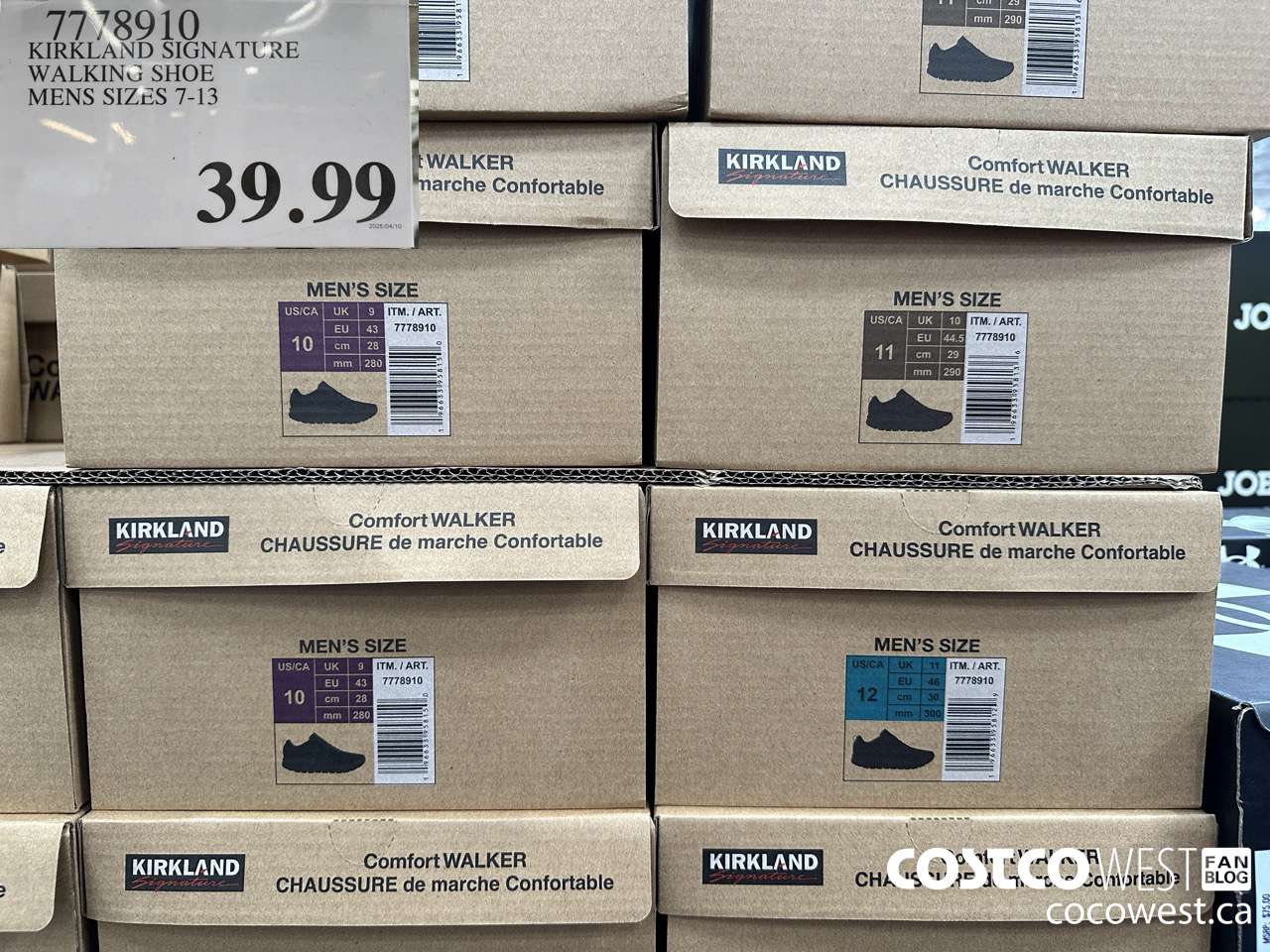 7778910 KIRKLAND SIGNATURE WALKING SHOE MENS SIZES 7-13 $39.99