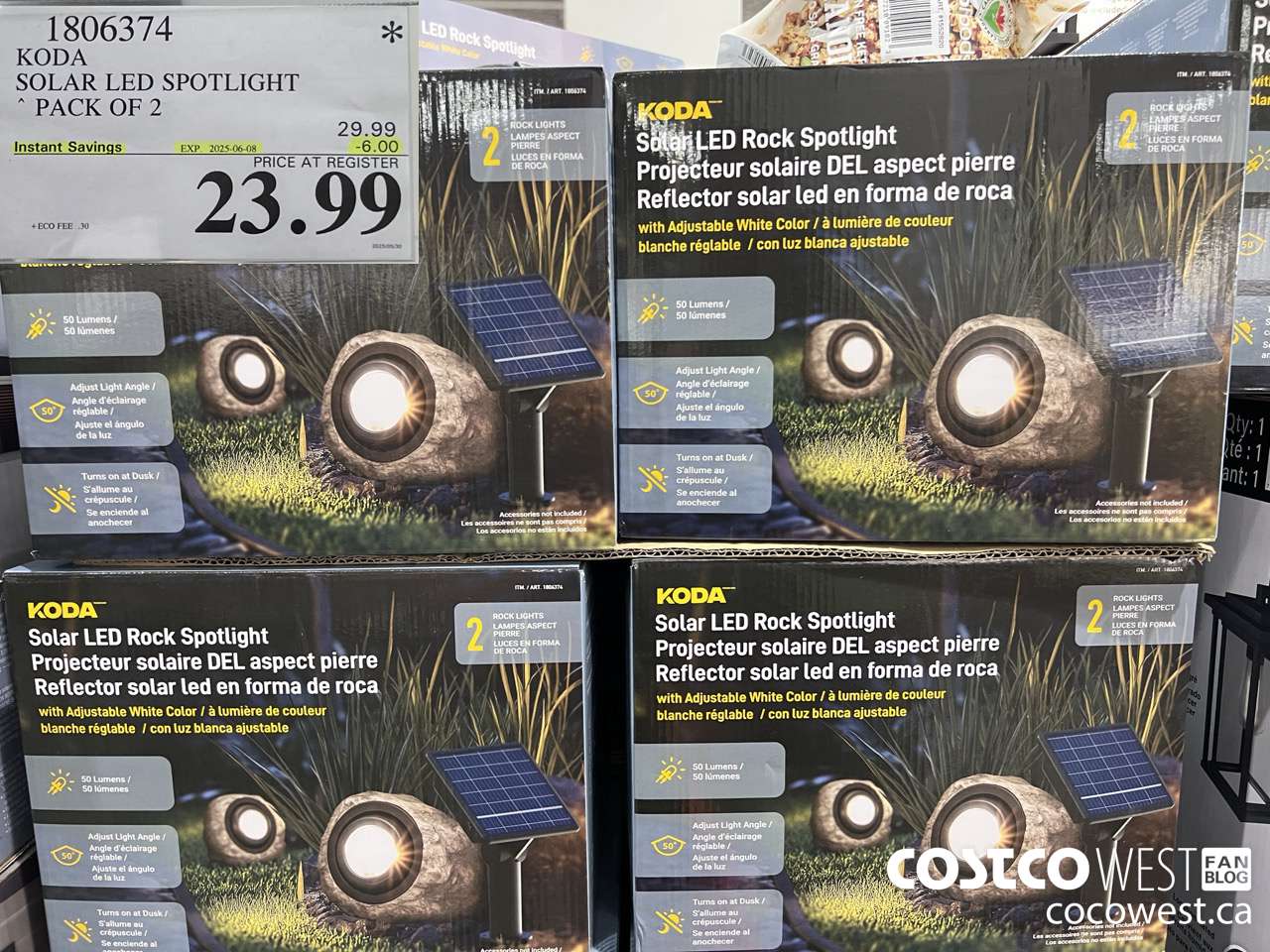 1806374 KODA SOLAR LED SPOTLIGHT PACK OF 2 ($6.00 INSTANT SAVINGS EXPIRES ON 2025-06-08) $23.99