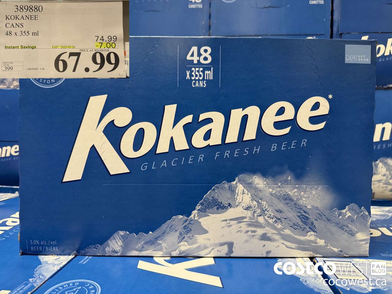 389880 KOKANEE CANS 48 X 355 ML ($7.00 INSTANT SAVINGS EXPIRES ON 2025-05-20) $67.99